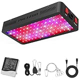 Phlizon Newest 900W LED Plant Grow Light,with Thermometer Humidity Monitor,with Adjustable Rope,Full Spectrum Double Switch Plant Light for Indoor Plants Veg and Flower- 900W(10W LEDs 90Pcs)