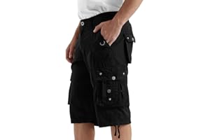 Rejork Cargo Shorts for Men Casual 3/4 Capri Pants with Pockets Long Below Knee Length Loose Fit Hiking Work
