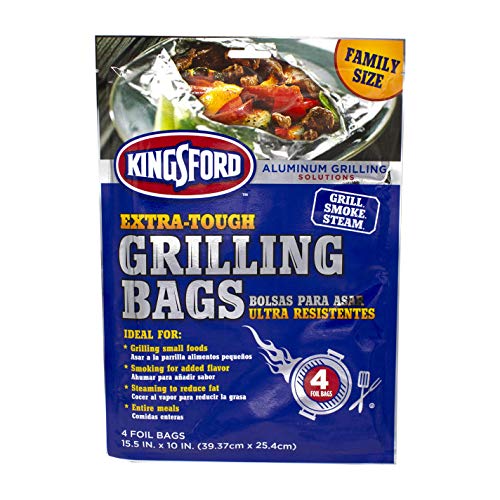 Kingsford Heavy Duty Aluminum Grill Bags, 4 Pack Foil Packets for