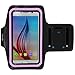 i2 Gear Arm Phone Holder for Running Compatible with iPhone 13, 12, 11, XR, XS, X, Pro & Galaxy S10, S9, S8, S7 with Adjustable Strap,Black Pink,S6-AB-Pink