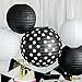 Bobee Black and White Paper Lanterns Party Decorations, set of 5