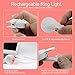 Selfie Light Ring,Juhefa Clip-on LED Camera Light,Rechargeble & 3-Levels Brightness Photography Light Compatible with iPhone, iPad, Sumsung Galaxy,Cell Phone,Laptop (White,1 Pack)