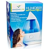 Best Cool Mist Ultrasonic Humidifier & Diffuser for Essential Oils - Humidifier Cool Mist Vaporizer & Essential Oil Aroma Diffuser - Cool Mist Humidifier with Whisper Silent Technology and Nightlight
