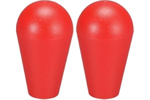 HAAMIIQII 2PCS Oval Joystick Head Bat Top Ellipse Handle Knob for Replacement Arcade DIY Parts (2 Red)