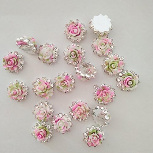 8mm 3D Nail Art Decorations Rhinestones for Nails Jewelry Crystal Nails Stone Resin Flowers with Crystals Accessories DIY (10pcs, Green As Picture)