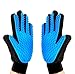 Pet Grooming Glove, Pet Ninja Glove, Amazingly cat glove, Gentle Deshedding Brush Glove - Efficient Pet Hair Remover Mitt - Enhanced Five Finger Design - Perfect for Dog & Cat - 1 Pair (Sky Blue)