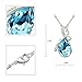Le Premium In Full Bloom Pendant Necklace Waterdrop Shaped Swarovski Aquamarine Blue Crystals