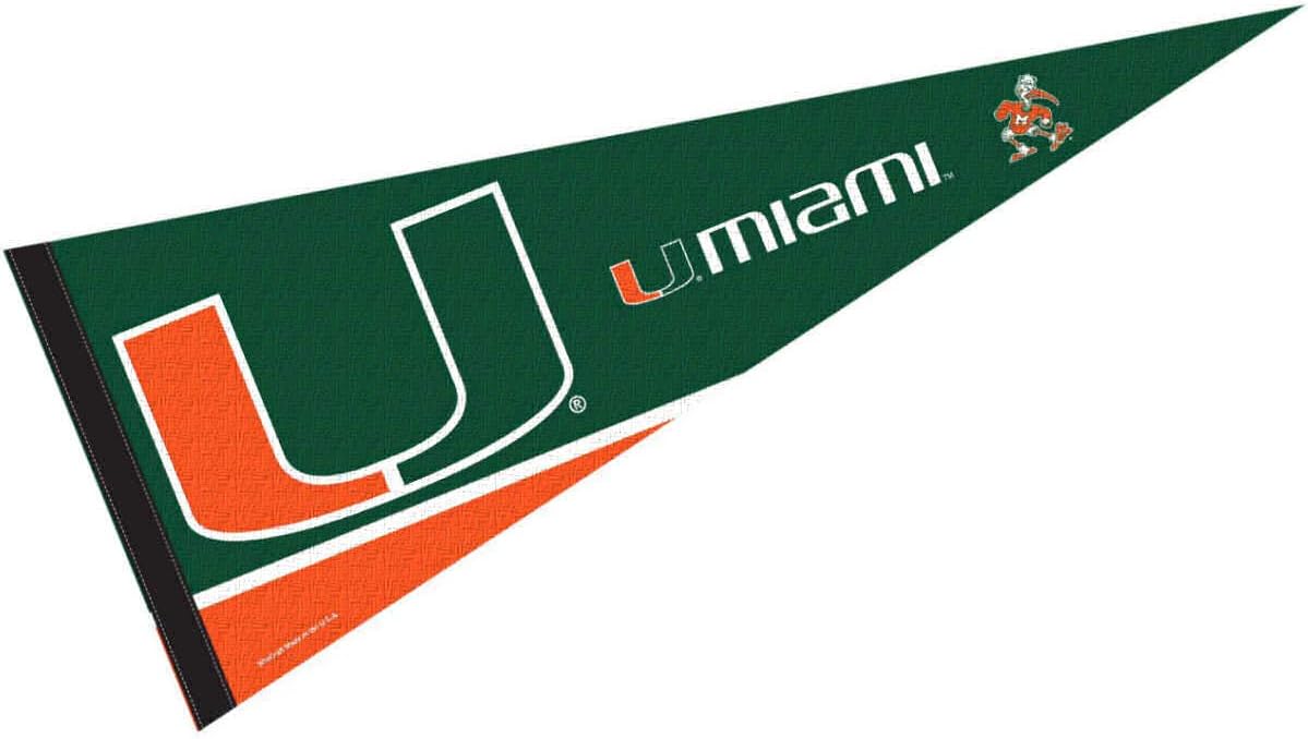 College Flags & Banners Co. Miami Hurricanes Pennant Full Size Felt