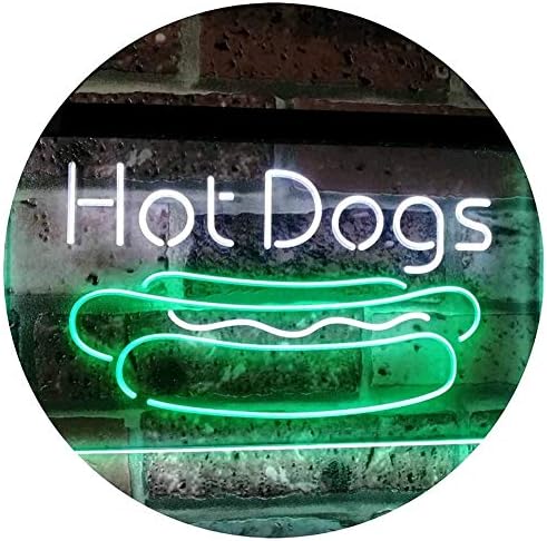 MOCHEN Hot Dogs Café Kitchen Décor Dual Color LED Neon Sign (300mm x 210mm) Super Bright Display Signboard
