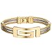 Tobert Women's Stainless Steel Bracelet Hollow Out Great Wall Cuff Bangle Wrist Band