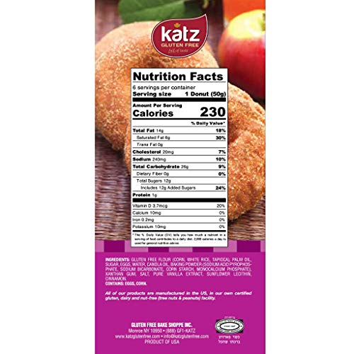 image for Katz Gluten Free Cinnamon Donuts | Dairy, Nut, Soy and Gluten Free | K