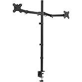 VIVO Dual Monitor Stand Up Desk Mount Extra Tall 99cm Pole, Fully Adjustable Stand for up to 32 inch Screens, Black, STAND-V0