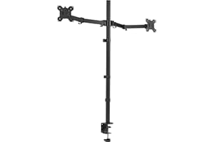 VIVO Dual Monitor Stand Up Desk Mount Extra Tall 99cm Pole, Fully Adjustable Stand for up to 32 inch Screens, Black, STAND-V0