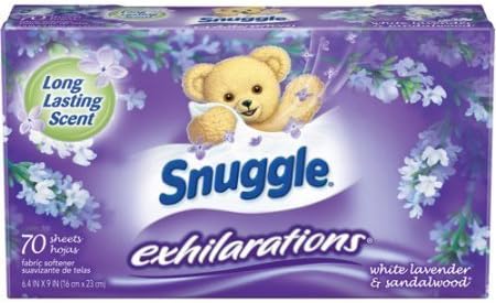 Snuggle Exhilarations Fabric Softener Dryer Sheets, White Lavender &amp; Sandalwood Twist, 70 ct