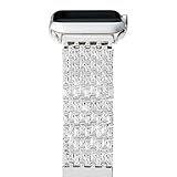Apple Watch Bands, FresherAcc Luxury Zircon Stones Replacement Strap for Iwatch All Series Crystal Rhinestone Diamond Watch Bracelet Wristband Stainless Steel Band (38MM Silver)