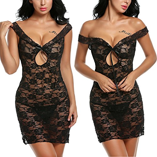 Avidlove Women Sexy Lingerie Lace Chemise Floral Nightgowns Outfits