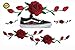 Yonisun 2 Pcs Applique Patch Rose Flower Embroidery Iron On Flower Appliques for Craft, Sewing, Clothing, Scrapbooking Decorative 1 1/8