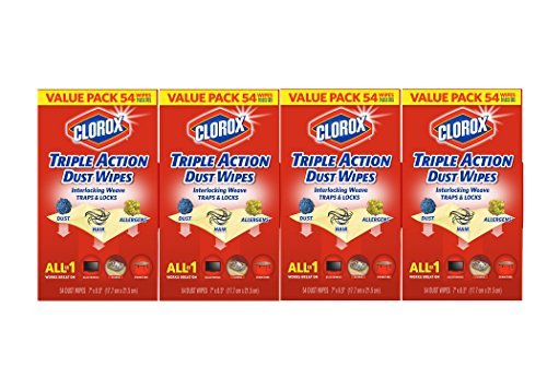Clorox Triple Action Dust Wipes - 4 Pack - 54 Each