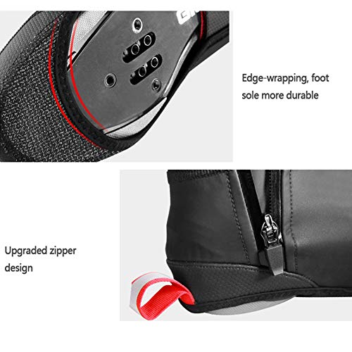GIYO Cycling Shoe Covers Neoprene Waterproof,S-XXL Winter Proof PU Leather Thermal Warm Full Bicycle Overshoes for Men Women Road Mountain Bike Booties - Thumbnail 4