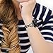 TOYOUTHS Bling Bracelet Compatible With Fitbit Versa 2 for Women - Stainless Steel Wristband Replacement for Versa Lite Edition/SE - Dressy Metal Strap Bangle Black