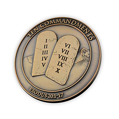 Ten Commandments Coin, I Am The Lord Your God, Exodus 20:1-7. Token to