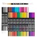 Dual Markers Brush Pen, Colored Pen Fine Point Art Marker & Brush Highlighter Pen for Adult Coloring Hand Lettering Writing Planner Art Supplier(36 Colors Pen Set)