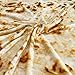 CASOFU Burritos Tortilla Throw Blanket, Double Sided Giant Flour Novelty Blankets for Your Family, 285 GSM Soft and Comfortable Flannel Taco Blanket.(Yellow, 60 inches)