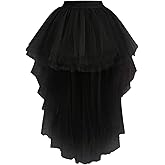 Verdusa Women's Mesh Tutu High Low Skirt Renaissance Tiered Layered Ruffle Skirts