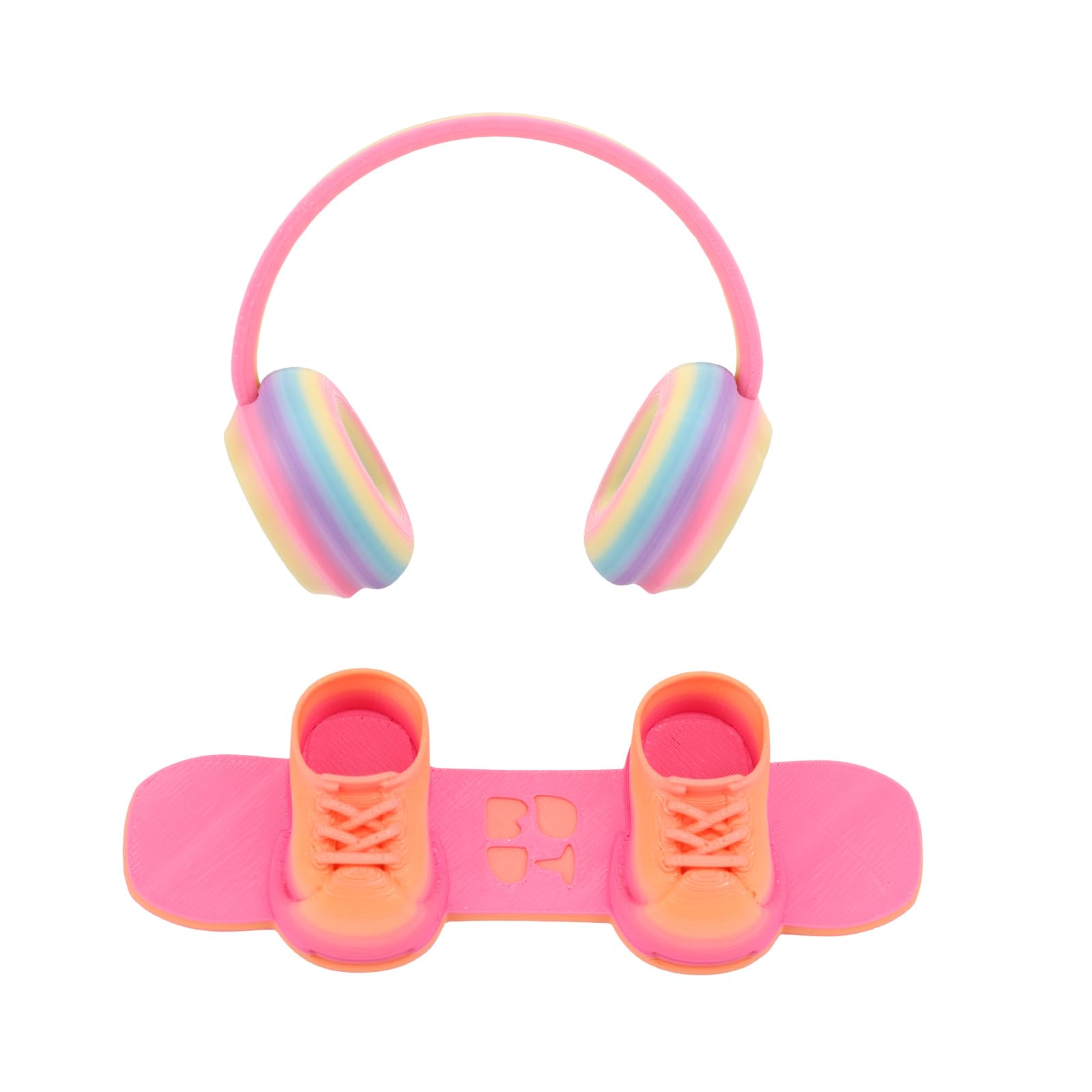 Lyreh 2pcs Outfit Accessories for Doll, 1 Mini Colorful Earphone 1 Skateboard Shoes Cute Costumes Accessories for 17cm Doll Plush Toy