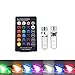 T10 Led Bulb Amber Car Interior Light RGB Led Tail light Bulb W5W Bulb Marker Remote Control Light Reading Wedge License Plate Replacement 12V 2pcs【1797】