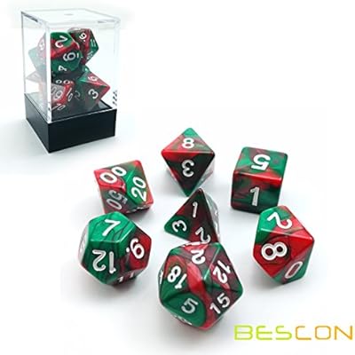 Amazon Com Bescon Christmas Gemini Polyhedral Dice Set Two Tone