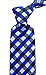 Scott Allan Collection Blue & Black Gingham Plaid Ties for Men - Woven Striped Necktie - Blue and Black Wedding Ties for Groom