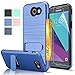Galaxy J3 Prime Case,Galaxy J3 Emerge/J3 Mission/J3 Eclipse/J3 Luna Pro/Sol 2/Amp Prime 2/Express Prime 2 Case with HD Film,AnoKe[Card Slots Holder]Kickstand Plastic TPU Case for J3 2017 KC1 Deep Blue