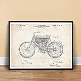 1901 MOTORCYCLE ORIGINAL FIRST CYCLE INVENTION US PATENT ART PRINT GOTTSCHALK (NOT HARLEY DAVIDSON) GIFT UNFRAMED (5