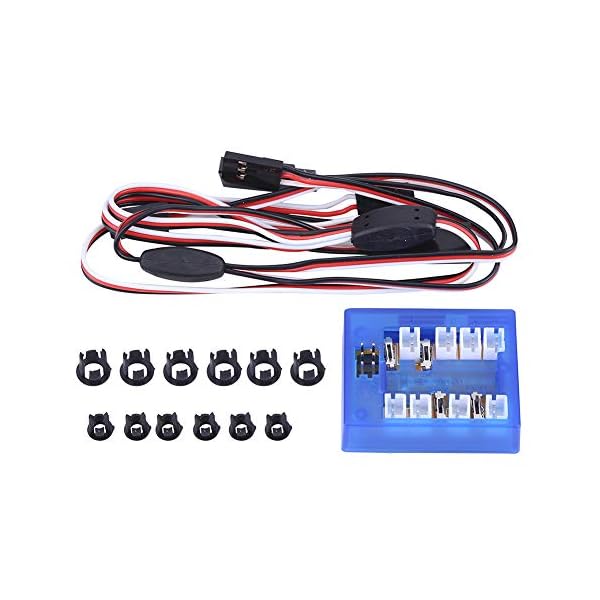 Dilwe 12-LED Auto Licht, Montieren Beleuchtung System Kit Simulation Blinklichter für 1/10 RC Auto / LKW / Crawler – Bild 3