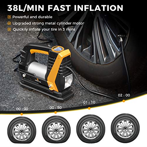 C P CHANTPOWER Tire Inflator Air Compressor,12V DC Portable Car Tire