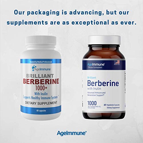 Brilliant Berberine HCL 1000mg Supplement Complex with Inulin for Blood