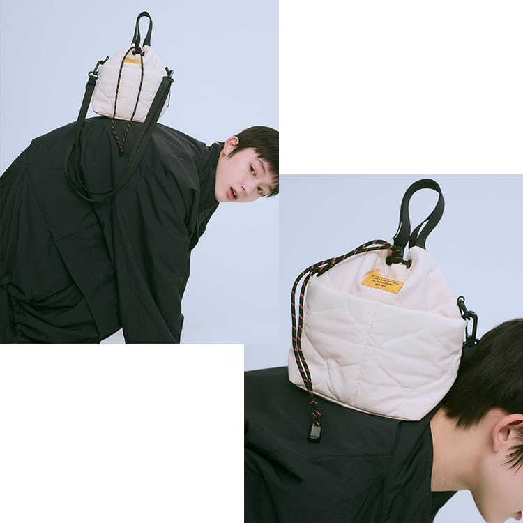 キウ(Kiu) Kiu K384-967 Padded, Pocketta, Full Mini Bag, Waterproof, Water Repellent, Unisex, Unisex, Shoulder Bag, Handbag, 2-Way, Quilted Pocket, Stylish, Cute, Casual, Simple, Ivory