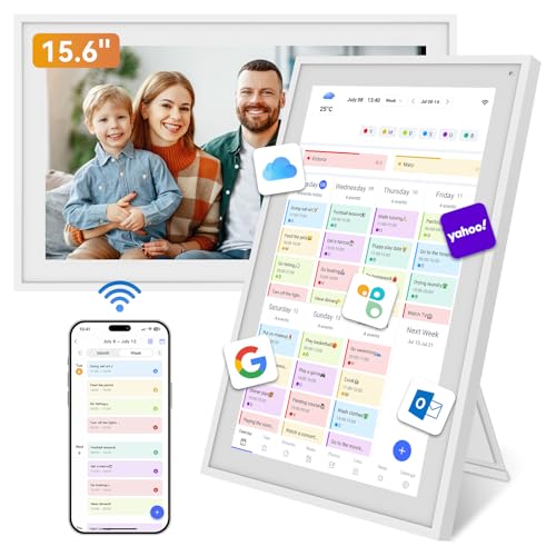 TABWEE Digital Calendar 15.6 Inches – Electronic Calendar for Family Organizer, Faccenda Table, Meal Planner, Reward System (Digital Photo Frame)