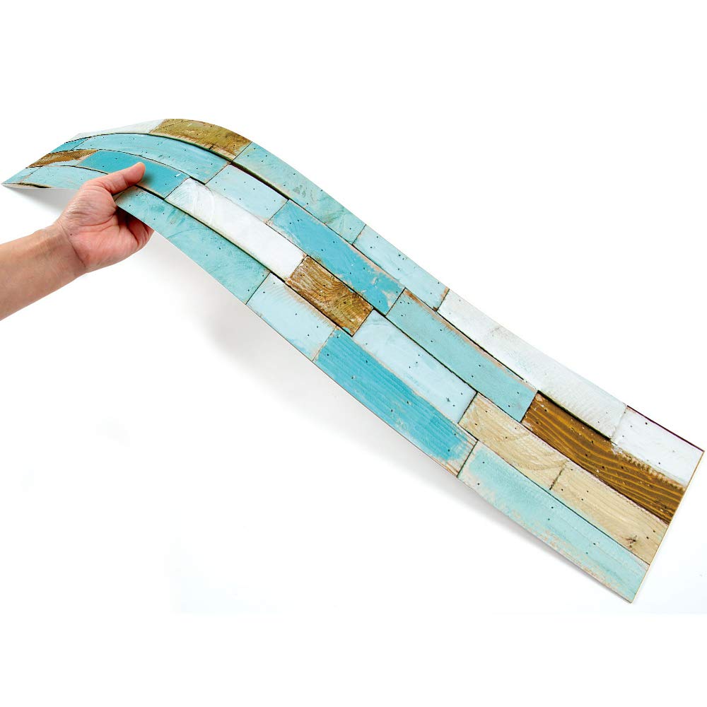 Vinyl Wall Tiles - Sticky Back Sticker, Non-Slip Floor Tiles Decals for Kitchen, Bathroom, Living Room - Self-Adhesive Peel and Stick PVC Floor Sticker DIY Home Décor - 36.02" X 6.1" X 7 Pcs Set