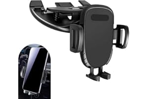 Cuymoap Car CD Slot Phone Holder, Solid Adsorption Anti-Shock Mount with Silicone Pad Protection, One-Handed Operation 360° R