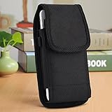 LG G3 D855 , D722 / LG G4 F500 , F500L , LG G4 , LG G5 , LG G6 Pouch Case Holster ~ PLUS SIZE Rugged Vertical Black Nylon Pouch Belt Loop Case with Duty Metal Clip Holster Fits LG G3 , G4 , G5 , G6 with Otterbox Defender protective cover on it