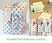 Biodegradable Paper Candy Cookie Bags, NUIBY Food Safe Favor Bags, Buffet Treat Bags for All Party Loot Bags - 100 Counts, Assorted 4 Designs (Turquoise)