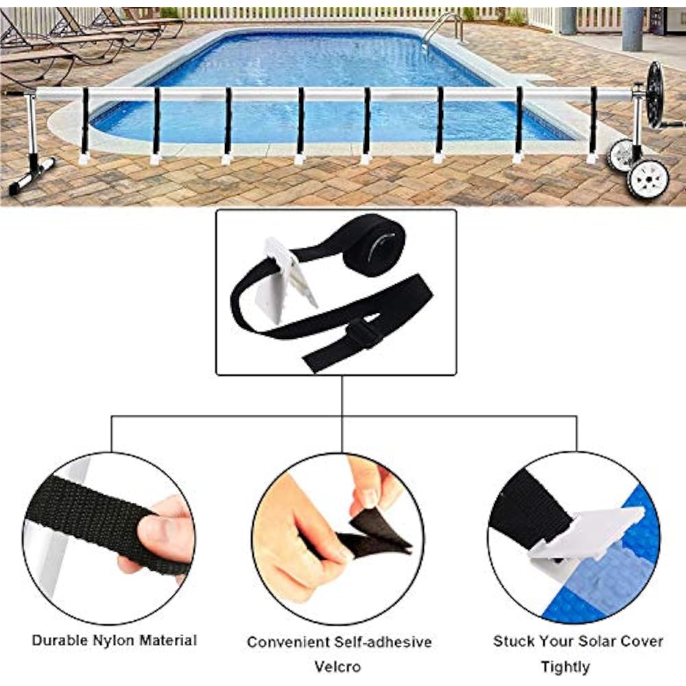 Solar Cover Reel Strap Kit, 30 Pcs Pool Attachment Kit For InGround