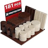 X-PROTECTOR Premium Ultra Large Pack Felt Furniture Pads 181 Piece! Felt Pads All Sizes Furniture Feet – Your Best Wood Floor Protectors. Protect Your Hardwood Flooring with 100% Satisfaction!