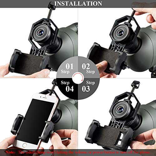 LAKWAR Universal Cell Phone Adapter Mount - Compatible Binocular Monocular Spotting Scope Telescope Microscope-Fits Almost All Smartphone on The Market -Record The Nature The World