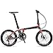 SAVADECK Folding Bike, 20 inch Carbon Fiber Folding Bicycle Portable Folding Bikes Mini City 22 Speed Foldable Bicycle with 105 and Hydraulic Disc Brake (Black Red)thumb 1
