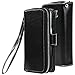 E LV Case for Galaxy S7 Edge Case 2IN1 (CASE Cum Purse) PU Leather flip Wallet Bag Pouch Case Cover for Samsung Galaxy S7 Edge - [Black]
