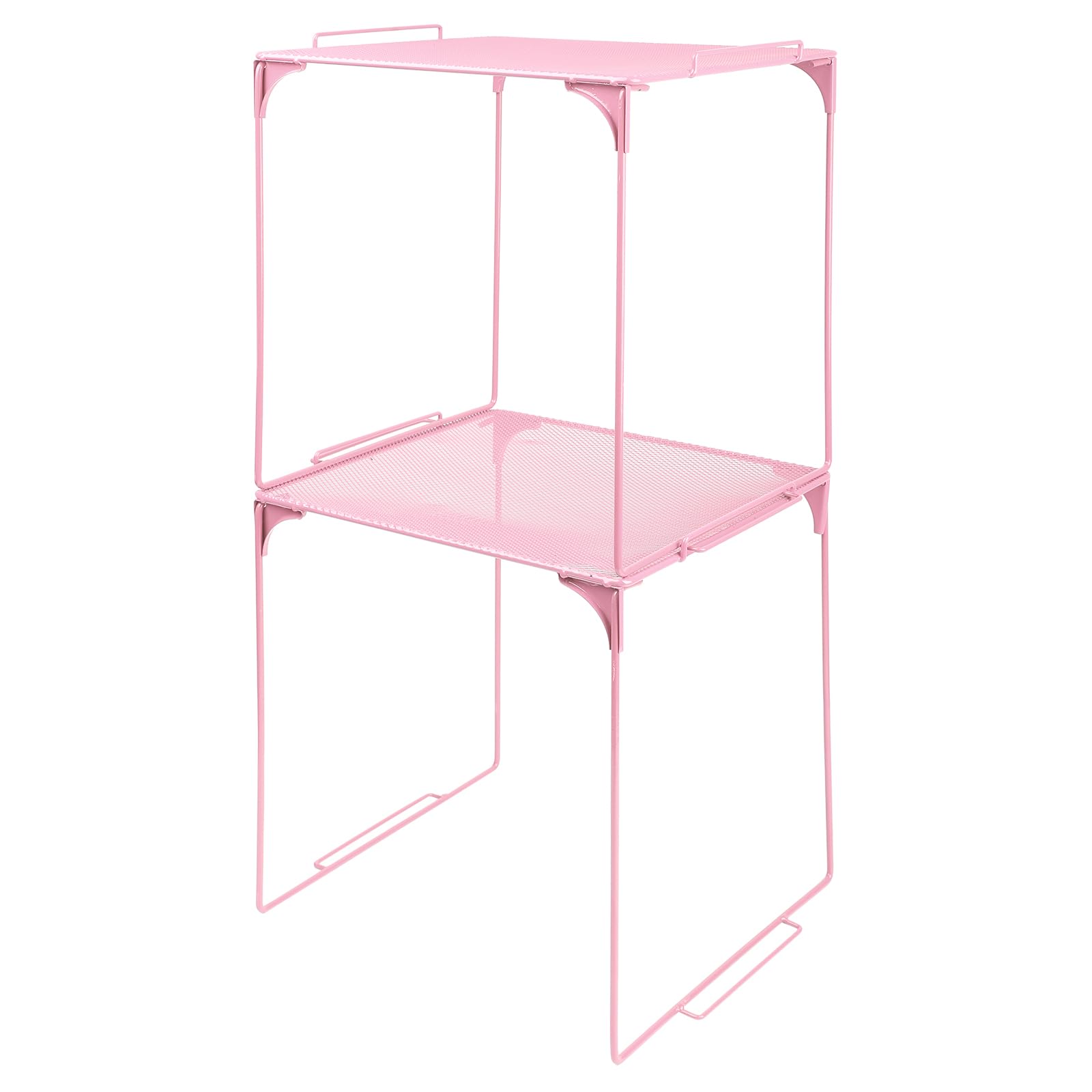 Photo 1 of AUECOOME Locker Organizer Shelf Stackable Extra Locker Shelf for School Locker Organizer Storage Cabinet Accessories Suitable for School, Office, and Home use (2, Light Pink)