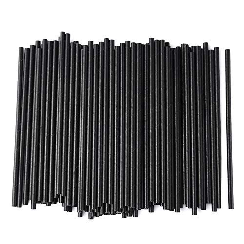 ALINK 100 Black Paper Straws, Biodegradable Disposable Drinking Straws Bulk for Party Supplies, Birt - //coolthings.us
